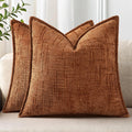 decorUhome Chenille Fall Throw Pillow Covers 22x22 Set of 2, Soft Textured Slubby Modern Decorative Pillow Covers with Elegant Design for C…
