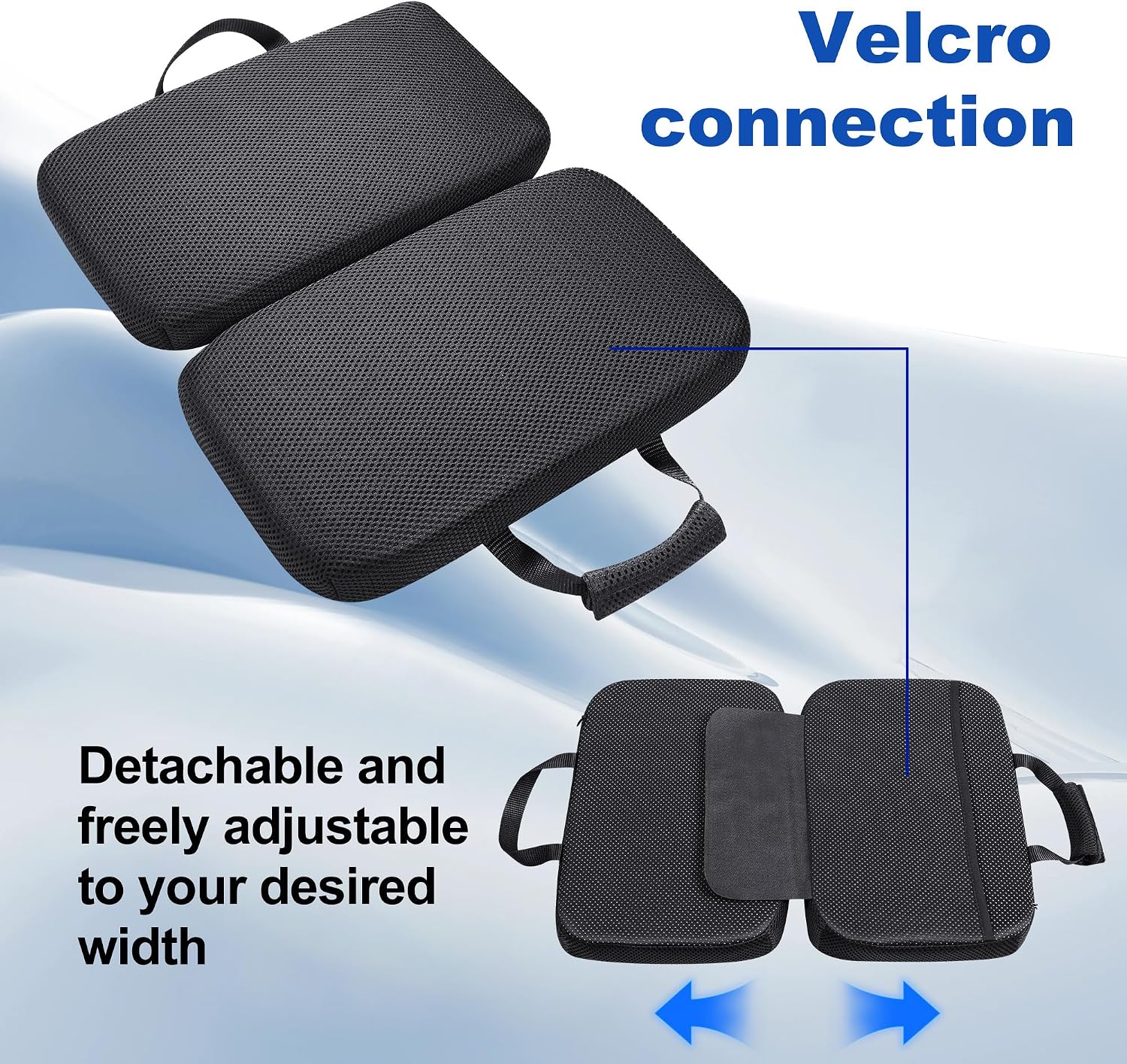 Gel Memory Foam Seat Cushion with Washable Cover Non-Slip Thick Chair Cushion with Portable Handle & Storage Pocket Adjustable Chair Pad…