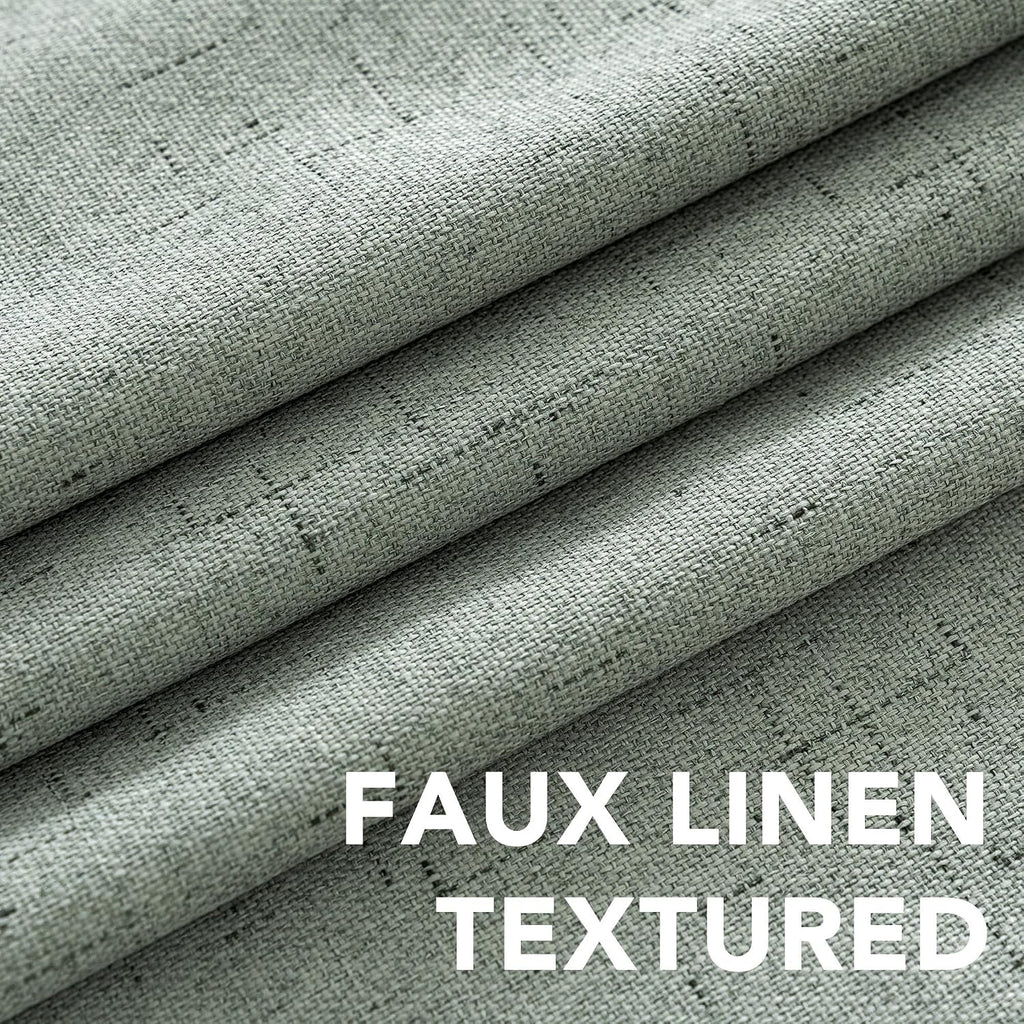 H.VERSAILTEX White Linen Blackout Curtains Durable Thick Textured Linen Look 100% Blackout Patio Door Curtain Anti Rust Grommet Extra…
