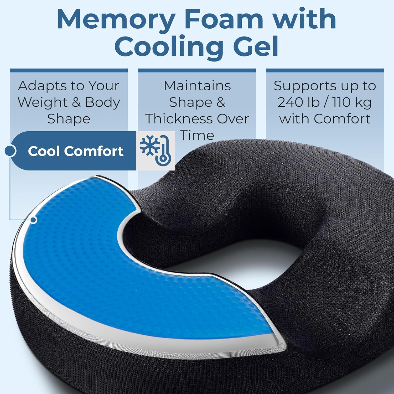 5Starsunited 5 STARS UNITED Donut Pillow Hemorrhoid Tailbone Cushion – Large Floor Cushion for – Coccyx, Prostate, Sciatica, Pelvic Floor,…