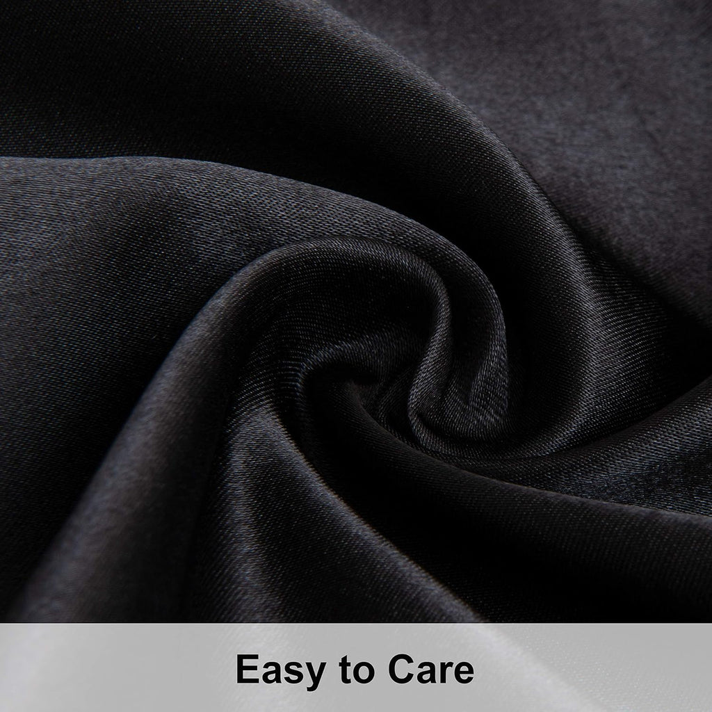 Ntbay 2 Pack Satin King Pillowcases for Hair and Skin, Luxurious and Silky Pillow Cases with Envelope Closure, 20x40 Inches, Black 2 Pack 4…