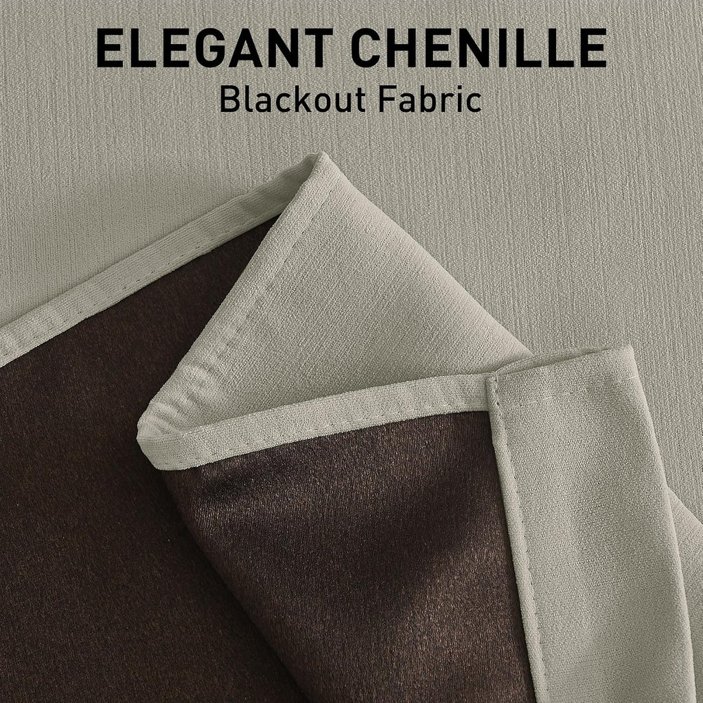 Nicetown Chenille Velvet Curtains 96 inches Length 2 Panels - Luxury Room Darkening Curtains for Bedroom Living Room Thermal Insulated Rod…