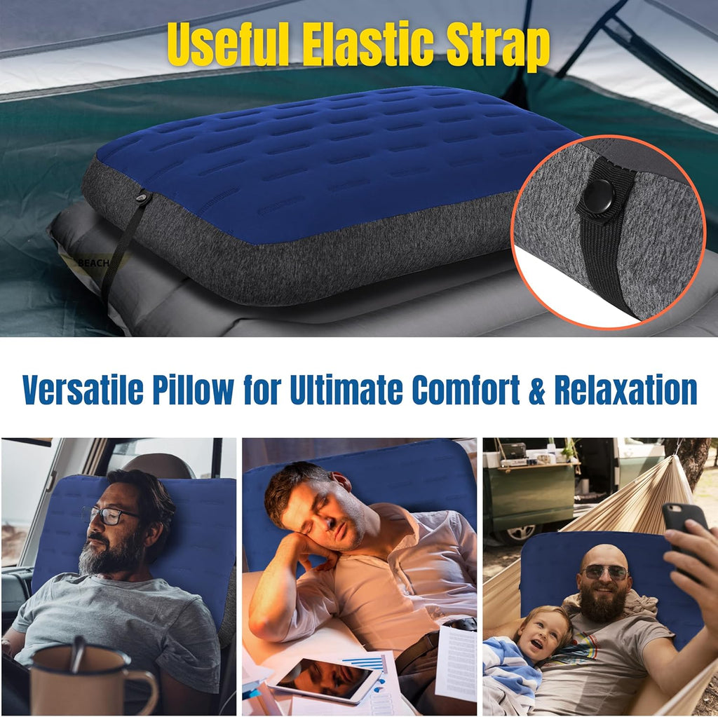 TREKOLOGY Camping Pillow - Large Inflatable (24"x15") for Home-Like Comfort, Portable & Ergonomic, Easy to Clean, Durable & Leak-Proof…