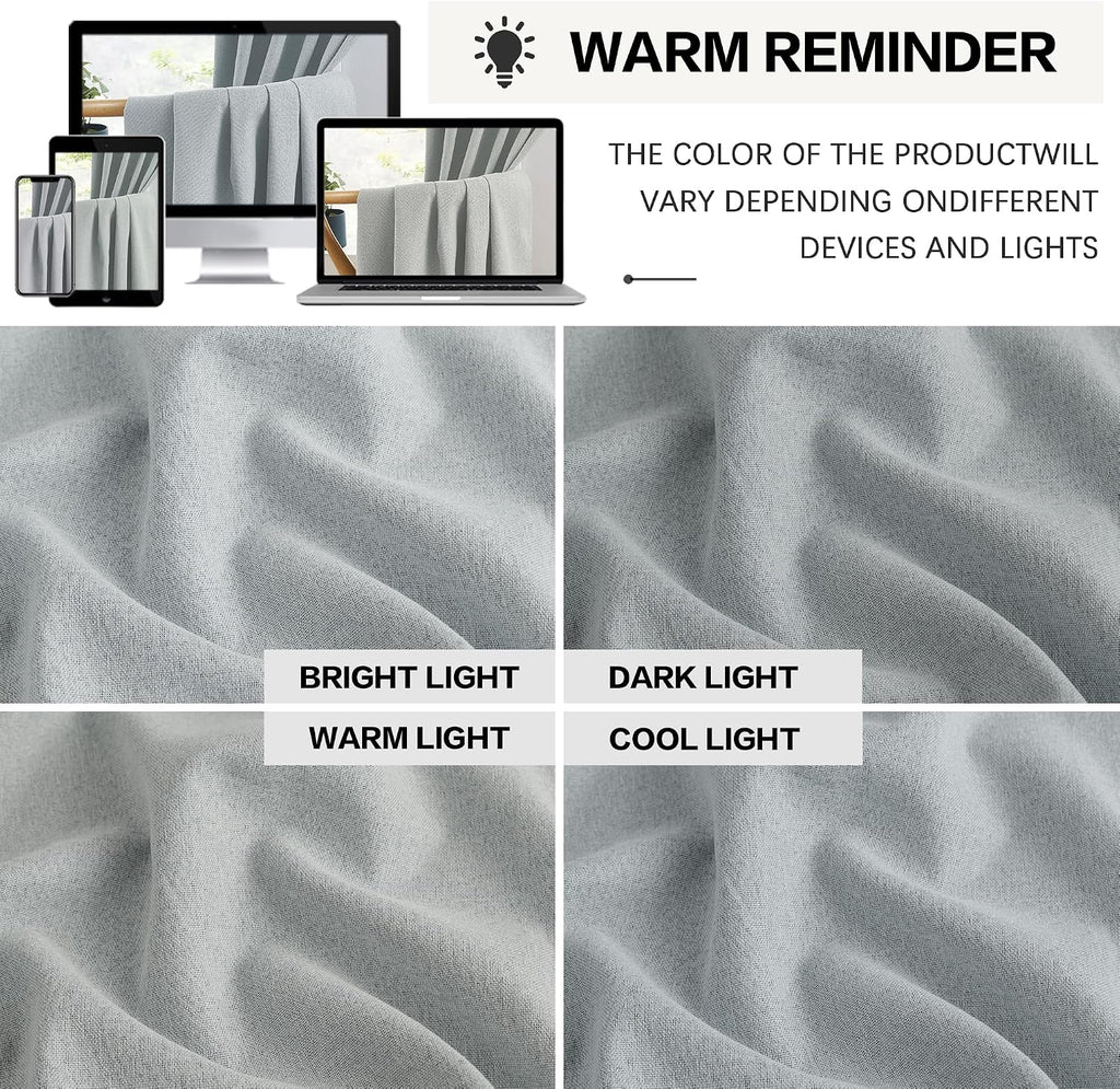 Keqiaosuocai 100% Blackout Window Curtain Panels, Back Tab Rod Pocket Hook Belt Pleated Look Curtains for Track System, Energy Efficient Th…