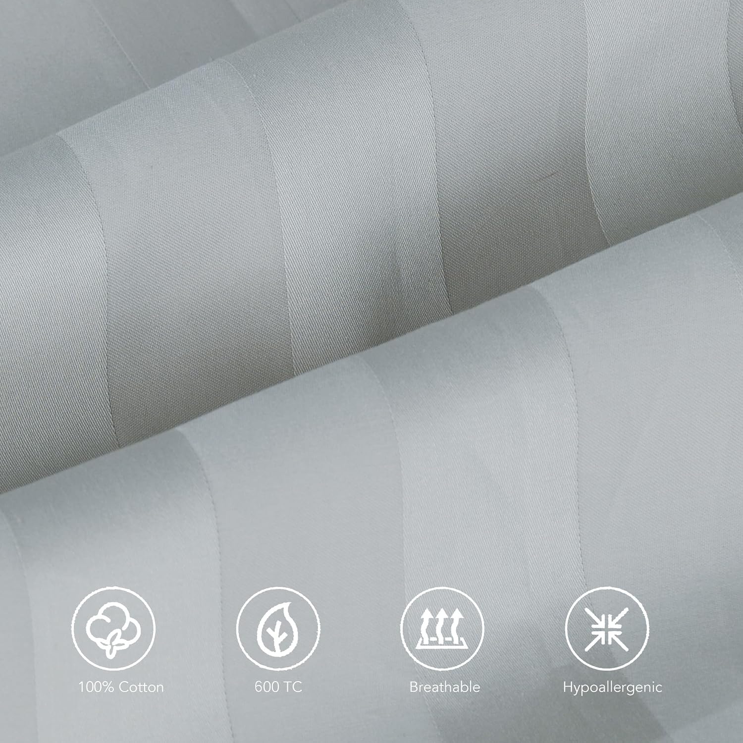 ShunjieHome 100% Egyptian Cotton Pillow Protectors Set of 2, 600 Thread Count Standard Size Bed Pillow Cases with Zipper, Sateen Weave Cool…