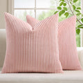 Mecatny Corduroy Summer Decorative Throw Pillow Covers 24x24 Set of 2 for Sofa Living Room, Soft Neutral Boho Couch Pillow Covers for…