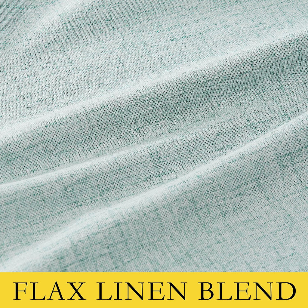 NICETOWN 100% Absolutely Blackout Linen Curtains with Thermal Insulated Liner, Seafoam Green, 62" Wide, 84" Length Energy Saving Curtains…