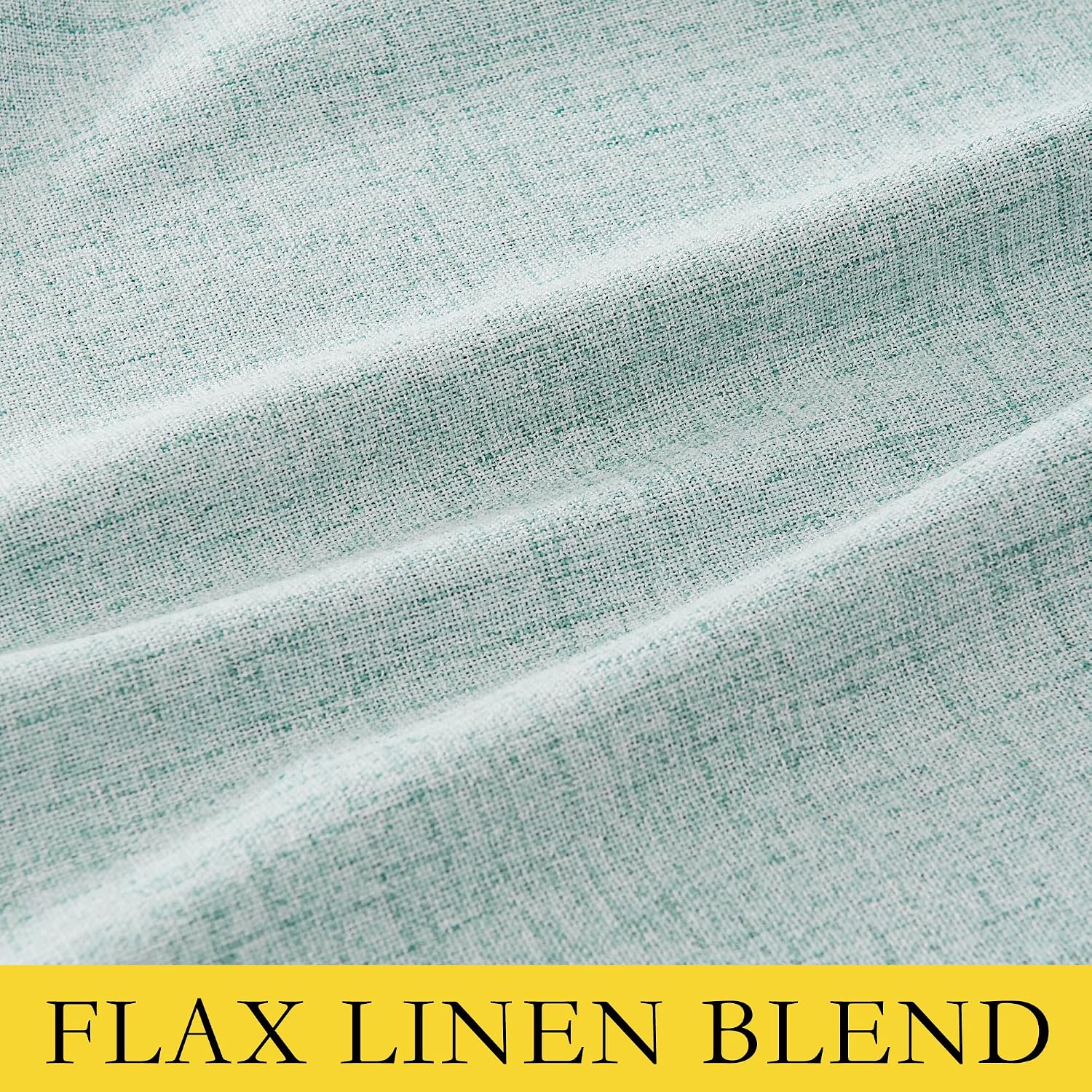 NICETOWN 100% Absolutely Blackout Linen Curtains with Thermal Insulated Grey Liner, Seafoam Green, 52" Wide, 108" Length Energy Saving…