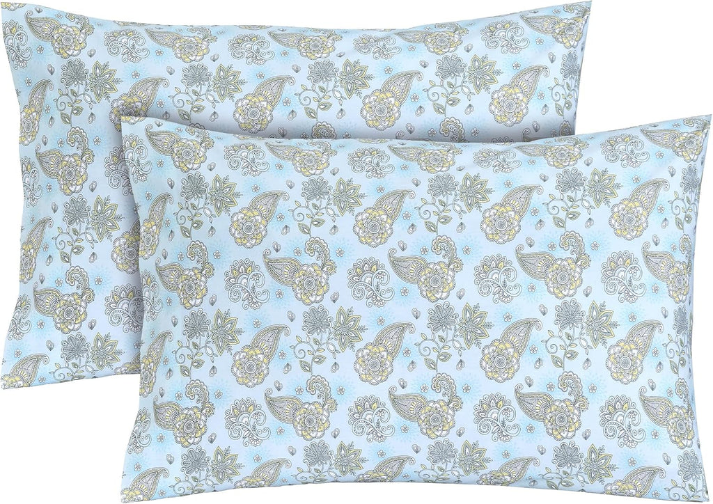 Feather & Stitch 100% Cotton 2 Piece Queen Pillowcases, 300TC Ultra-Soft Pillowcases with Envelope Closure, Wrinkle-Fade-Stain Resistant…
