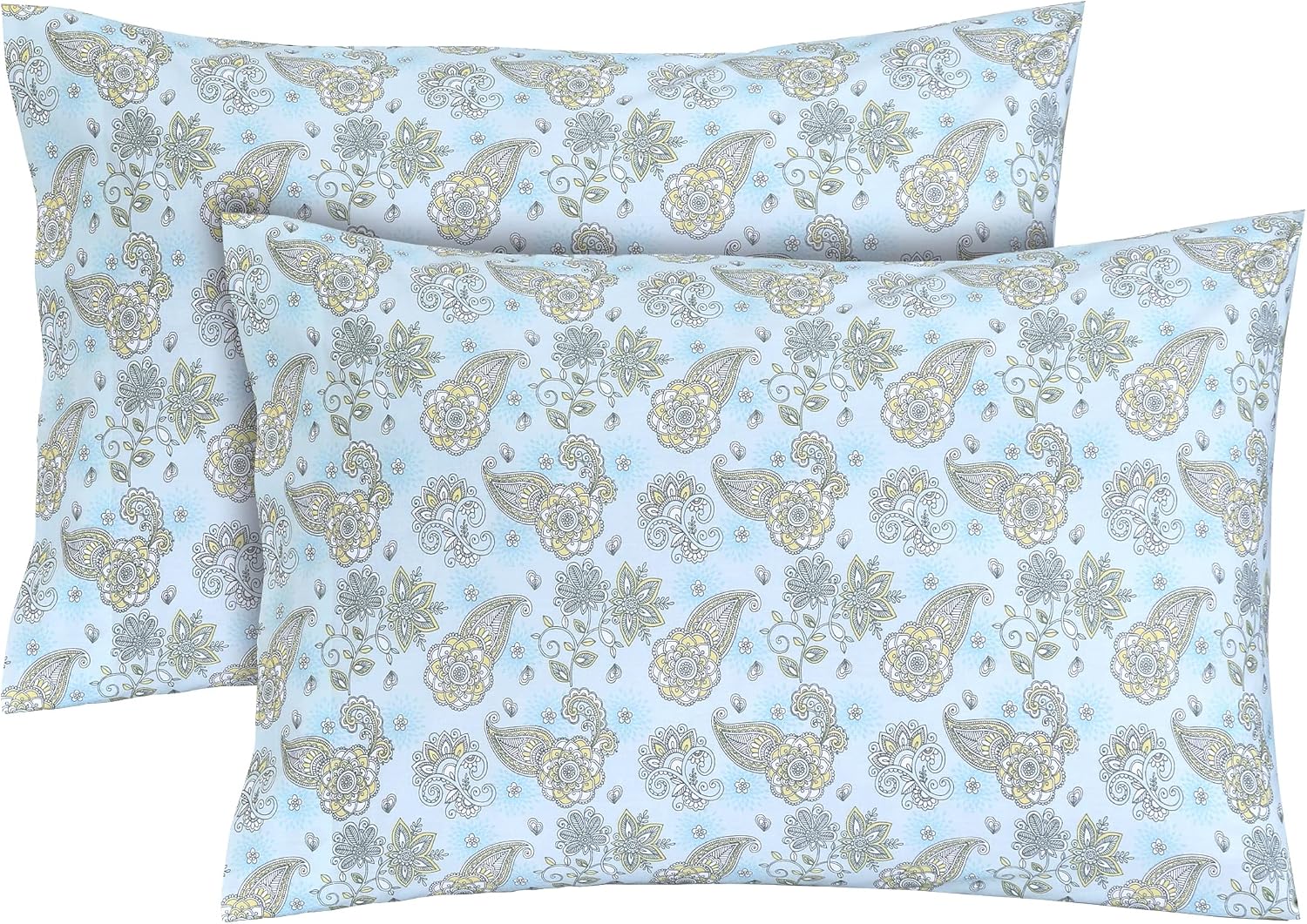 Feather & Stitch 100% Cotton 2 Piece Queen Pillowcases, 300TC Ultra-Soft Pillowcases with Envelope Closure, Wrinkle-Fade-Stain Resistant…