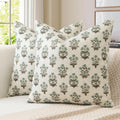 OTOSTAR Floral Print Pillow Covers 24x24 Inch Pack of 2 Double-Sided Brown Green Flower Square Throw Pillow Covers Farmhouse Rustic…