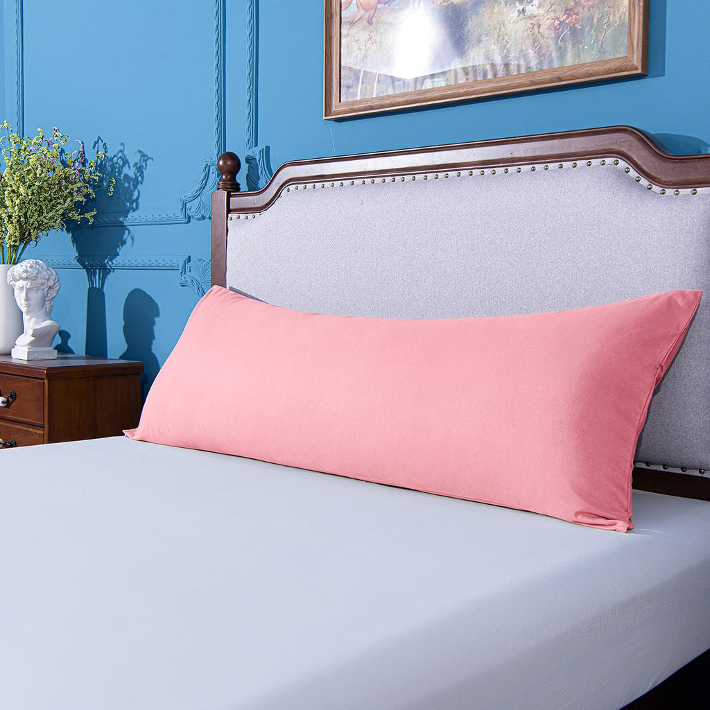 Ntbay Body Pillowcase - Brushed Microfiber 20x54 Pillowcase - Soft, Wrinkle-Free, Fade-Resistant, Stain-Resistant, Pink Body Pillow Cover w…