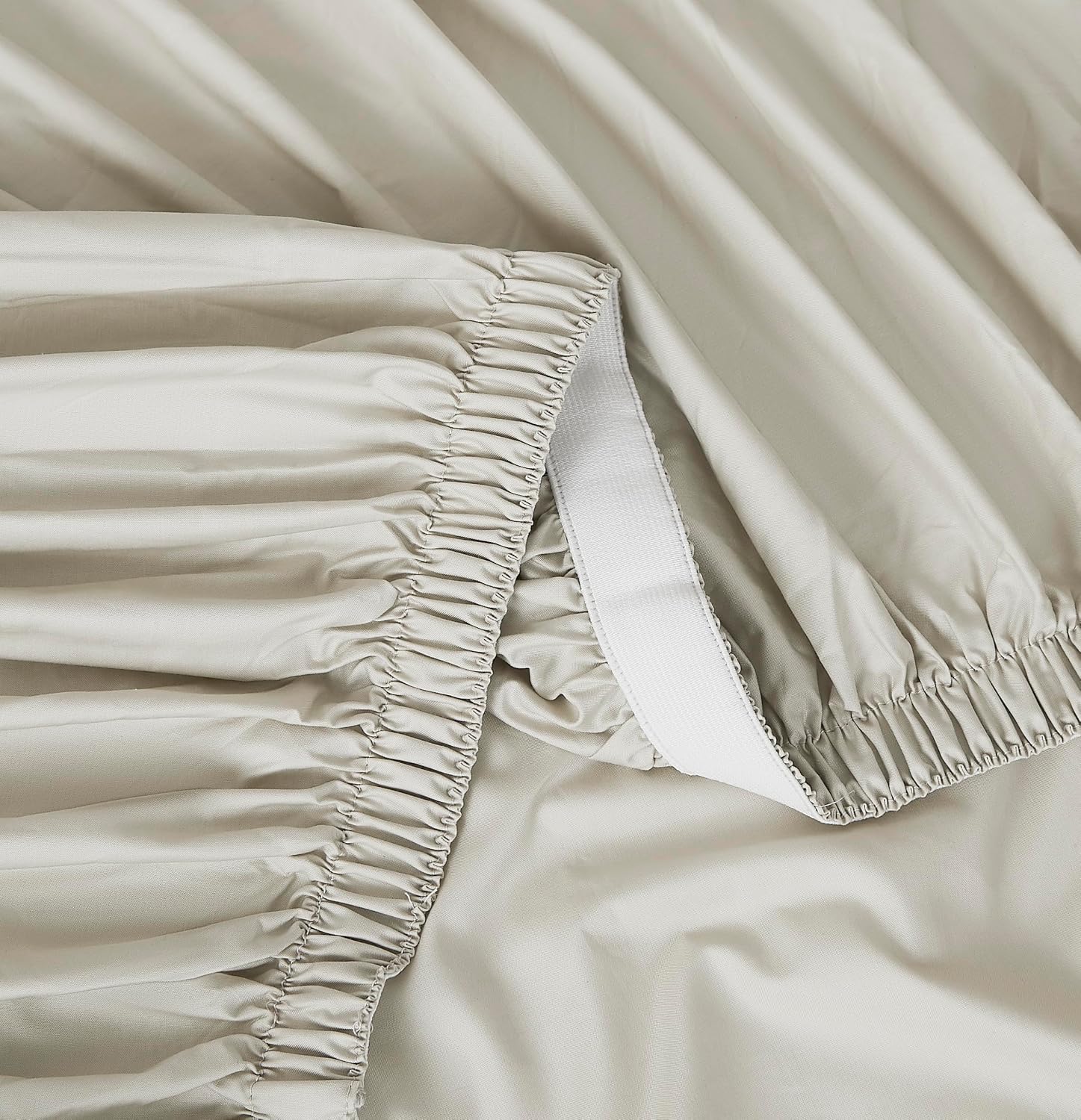 Linen Closet 4 Pcs 100% Cotton Queen Sheet Set, Tan, 400 Thread Count, Percale Weave, Deep Pocket Fitted Sheet, Fits Up To 18" Mattress…