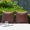 Kevin Textile Pack of 2 Decorative Outdoor Waterproof Throw Pillow Covers Stripe Square Pillowcases Modern Cushion Cases for Patio Couch…