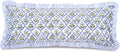 Ridhi Block Print Light Steel Blue 36"x14" Set 1-100% Cotton Ruffle Lumbar Sham Cover Boho Floral Pillowcase, Farmhouse Cottagecore…