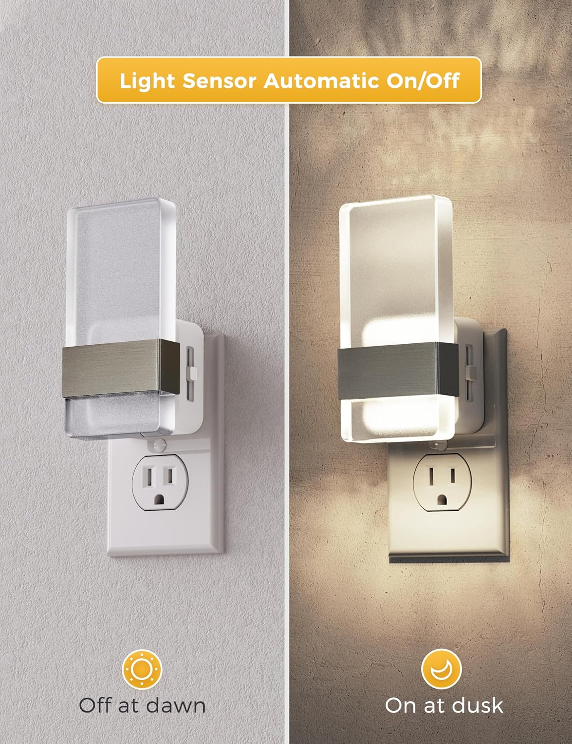 L LOHAS LED Night Light, Night Lights Plug Into Wall, 2 Pack Decorative Nightlight with Light Sensor, 0-100LM Dimmable Nightlights…