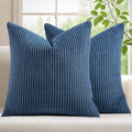 Mecatny Corduroy Summer Decorative Throw Pillow Covers 20x20 Set of 2 for Sofa Living Room, Soft Neutral Boho Couch Pillow Covers for…
