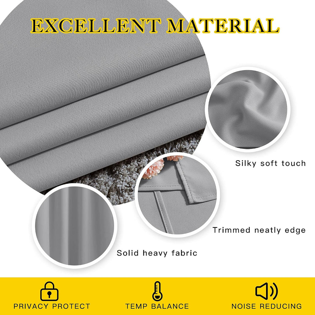 Nicetown Room Darkening Curtains for Living Room - easy maintenance Solid Thermal Insulated Grommet Light Blocking Vertical Drapes for…