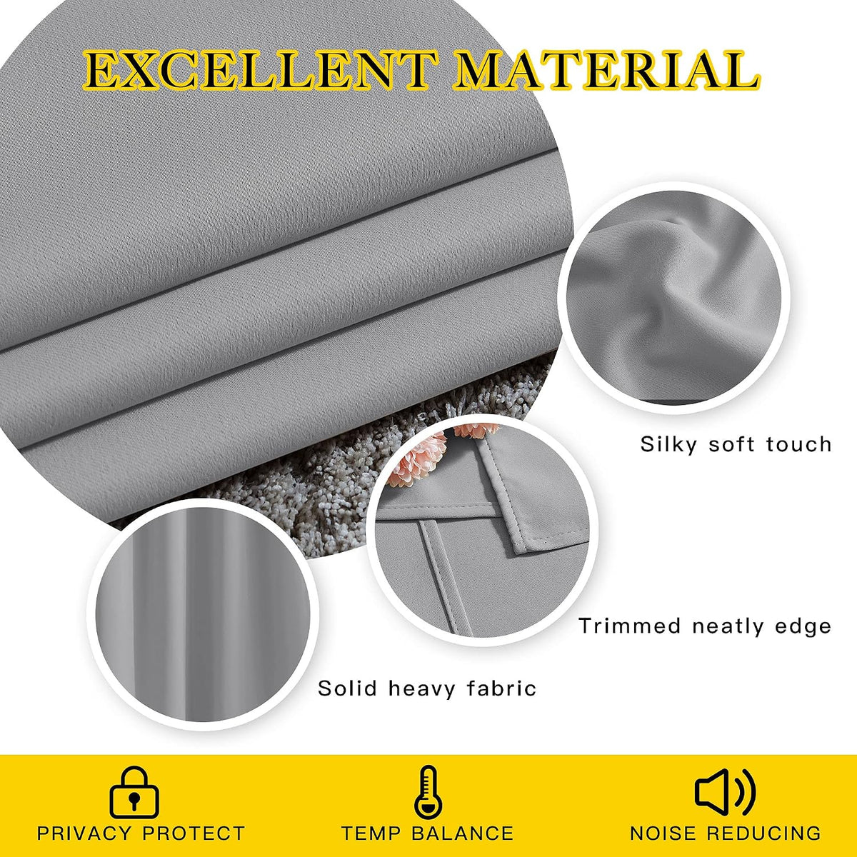 Nicetown Bedroom Blackout Curtains Panels - Window Treatment Thermal Insulated Solid Grommet Vertical Drapes for Nursery (1 Pair, 52 by 54…