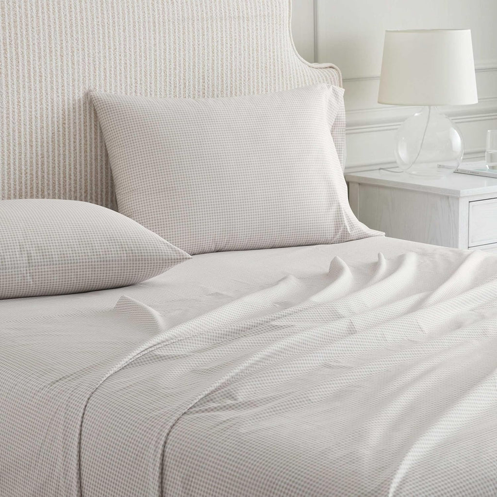 MarthaStewart Martha Stewart - King Size Sheets Set, Crisp & Tailored Cooling Sheets with a Naturally Smooth Cotton Percale Lightweight Fee…