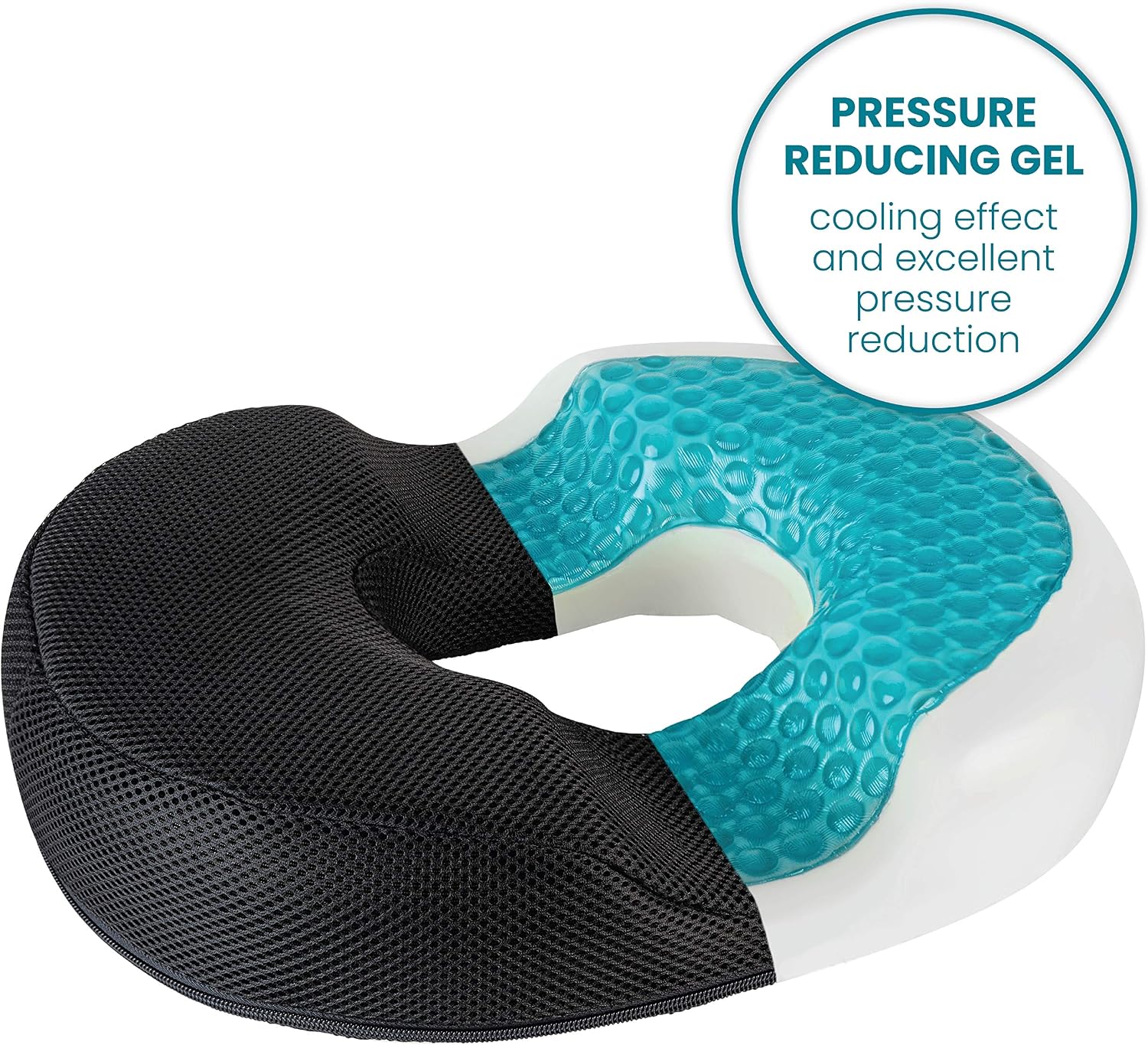 thy Spirit Gel Donut Pillow| Lifting Cushion | Donut Cushion for Tailbone Hemorrhoid Cushion Coccyx Sciatica Pregnancy Cushion, Black 1…