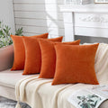 Gawamay Decorative Square Throw Pillow Covers 18"x18" Inch Set of 4, Super Soft Chenille Pillows Farmhouse Fall Pillowcase for Living Room…