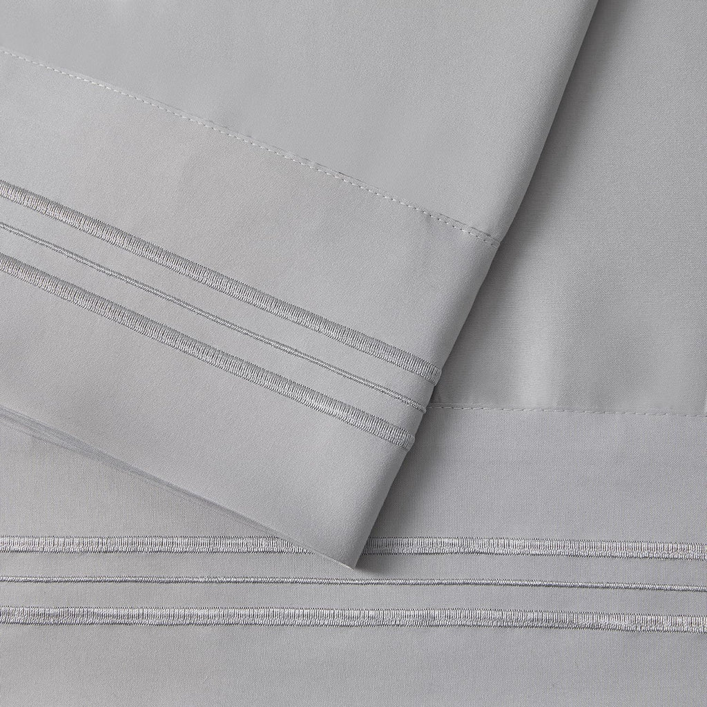 Nestl Light Grey Pillow Cases Queen Size Set of 2, Soft Queen Pillow Case, 1800 Microfiber Queen Pillow Cases 2, Pillowcases Queen, Envelop…