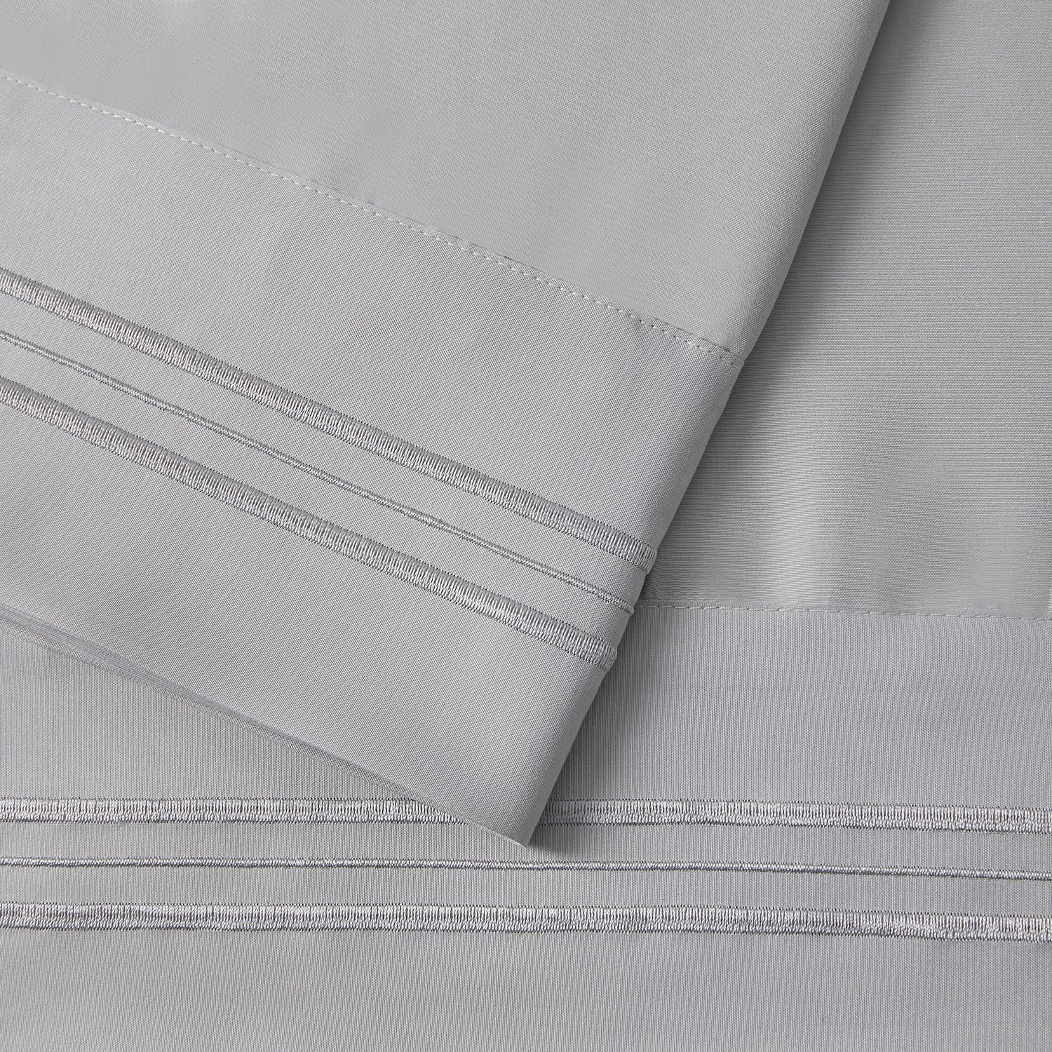 Nestl Light Grey Pillow Cases Queen Size Set of 2, Soft Queen Pillow Case, 1800 Microfiber Queen Pillow Cases 2, Pillowcases Queen, Envelop…