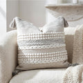 BlissBlush Gray Decorative Throw Pillow Cover 20X20, Boho Accent Pillow for Couch, Square Modern Farmhouse Pillowcase for Living Room…