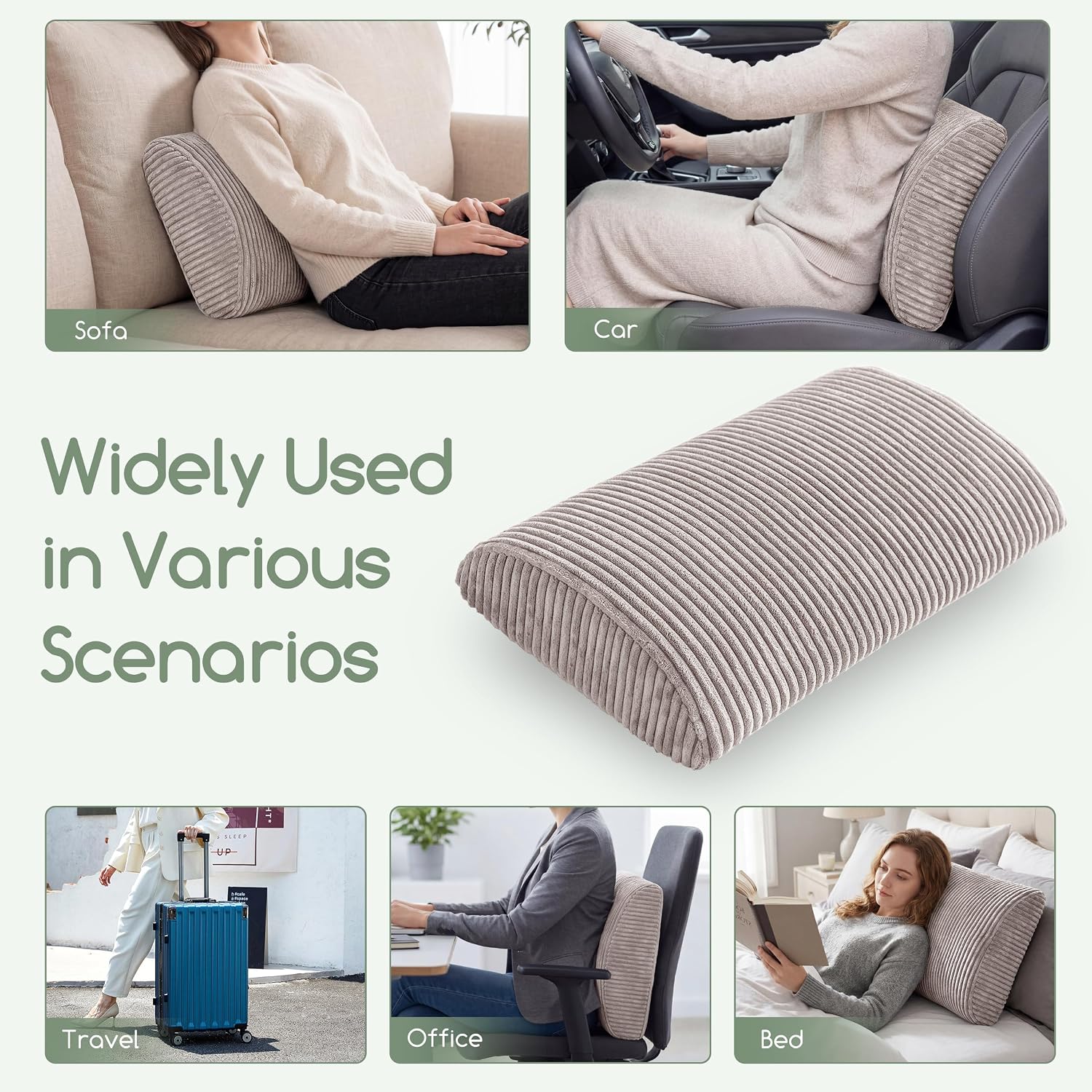 Higogogo Lumbar Support Pillow for Recliner Chair/Accent Chair/Couch, Extra Large Memory Foam Back Support Cushion for Elderly, Recliner Cu…