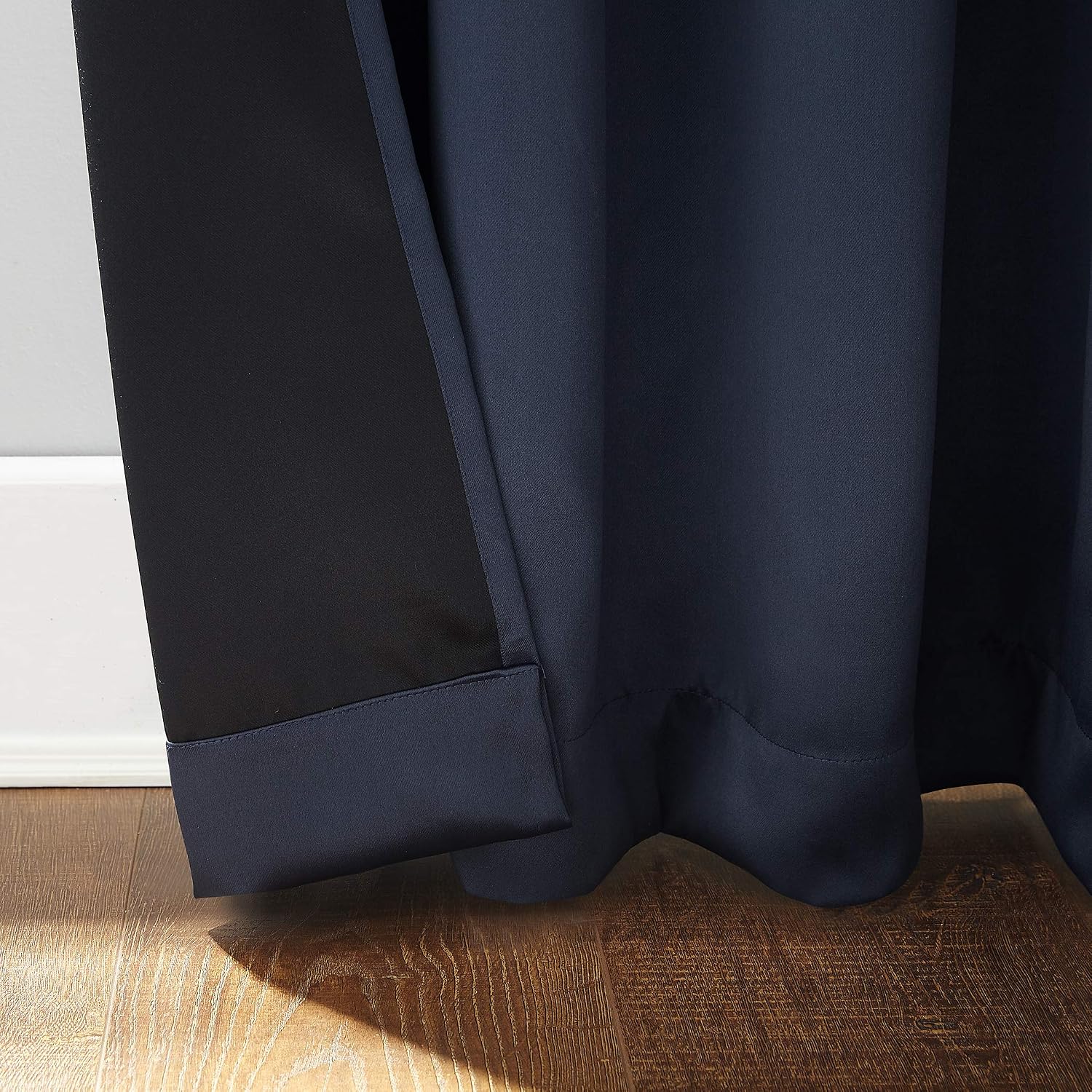 Sun Zero Nordic Theater Grade Extreme 100% Blackout Grommet Curtain Single Panel, 52" x 84", Navy Blue