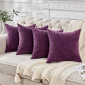 Gawamay Decorative Square Throw Pillow Covers 18"x18" Inch Set of 4, Super Soft Chenille Pillows Farmhouse Fall Pillowcase for Living Room…