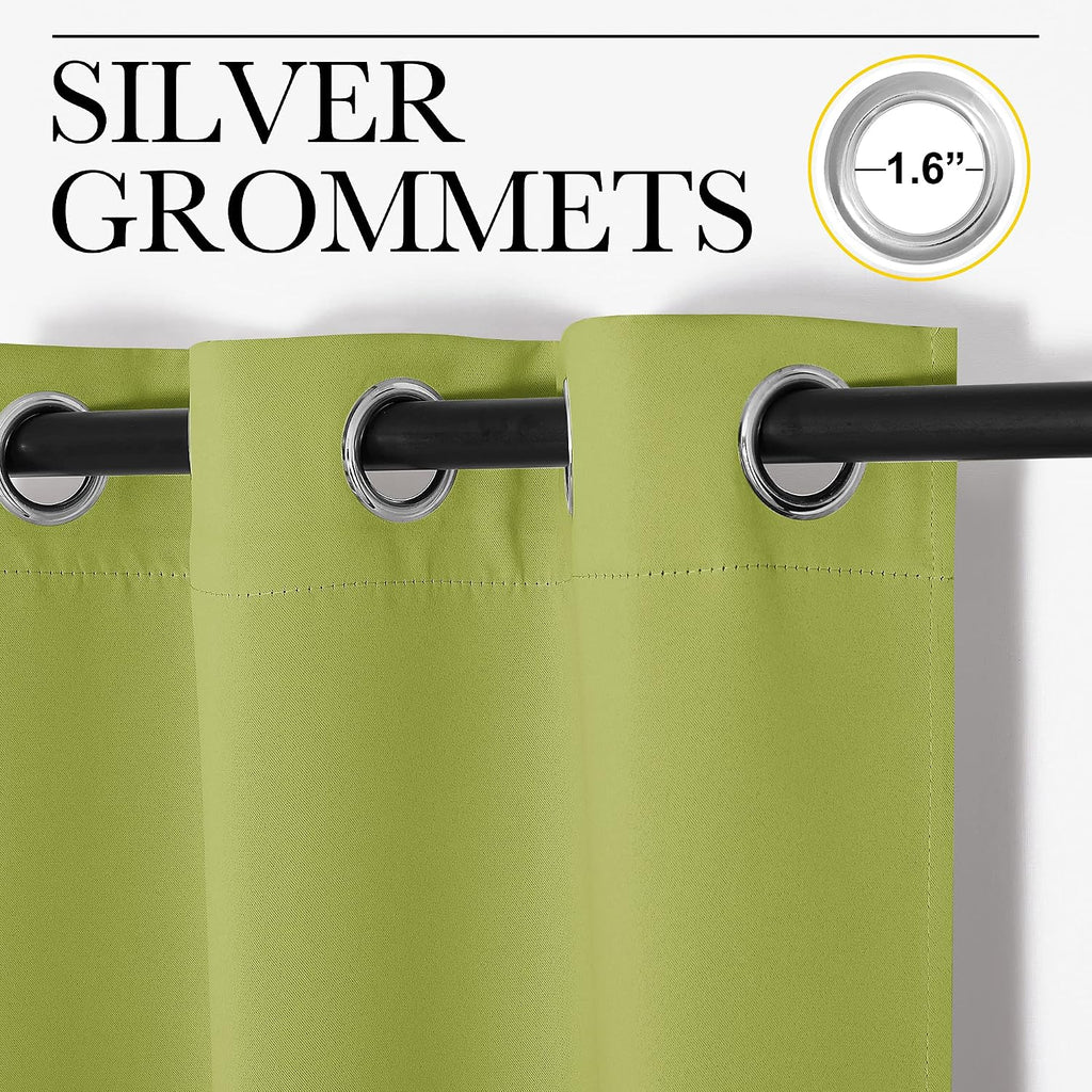 NICETOWN Green Blackout Curtains Window Panels, Window Treatment Thermal Insulated Solid Grommet Blackout Draperies/Drapes for Bedroom…