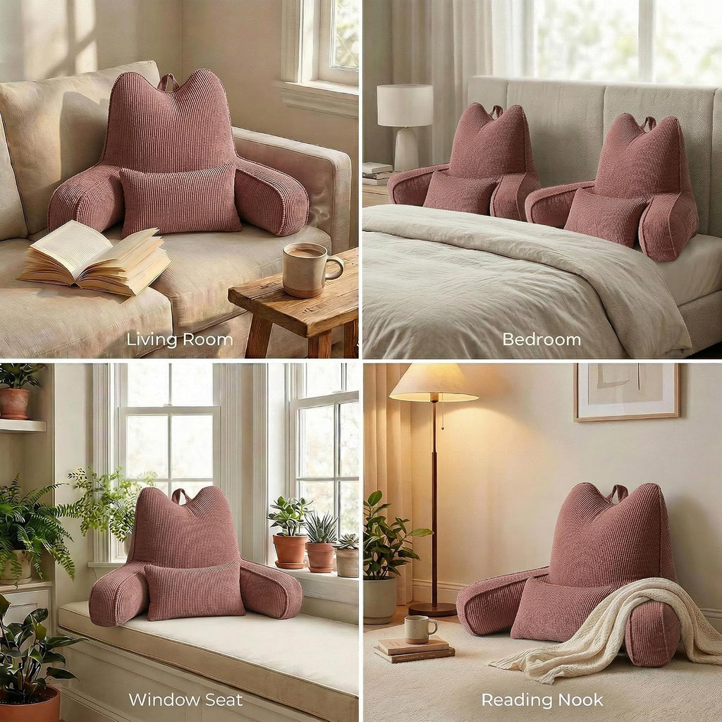 Ailuteie Patented Design Lounge Pillow with Arms for Couch & Bed, Extra Large Reading Pillow Backrest with Detachable Lumbar Support, Sitti…
