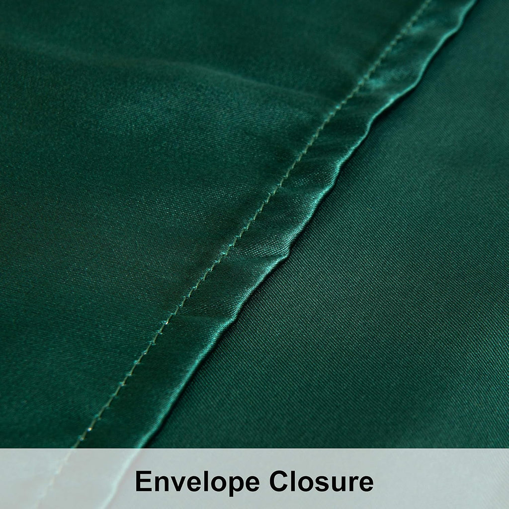 Ntbay 2 Pack Satin Queen Pillowcases for Hair and Skin, Luxurious and Silky Pillow Cases with Envelope Closure, 20x30 Inches, Dark Green 2…
