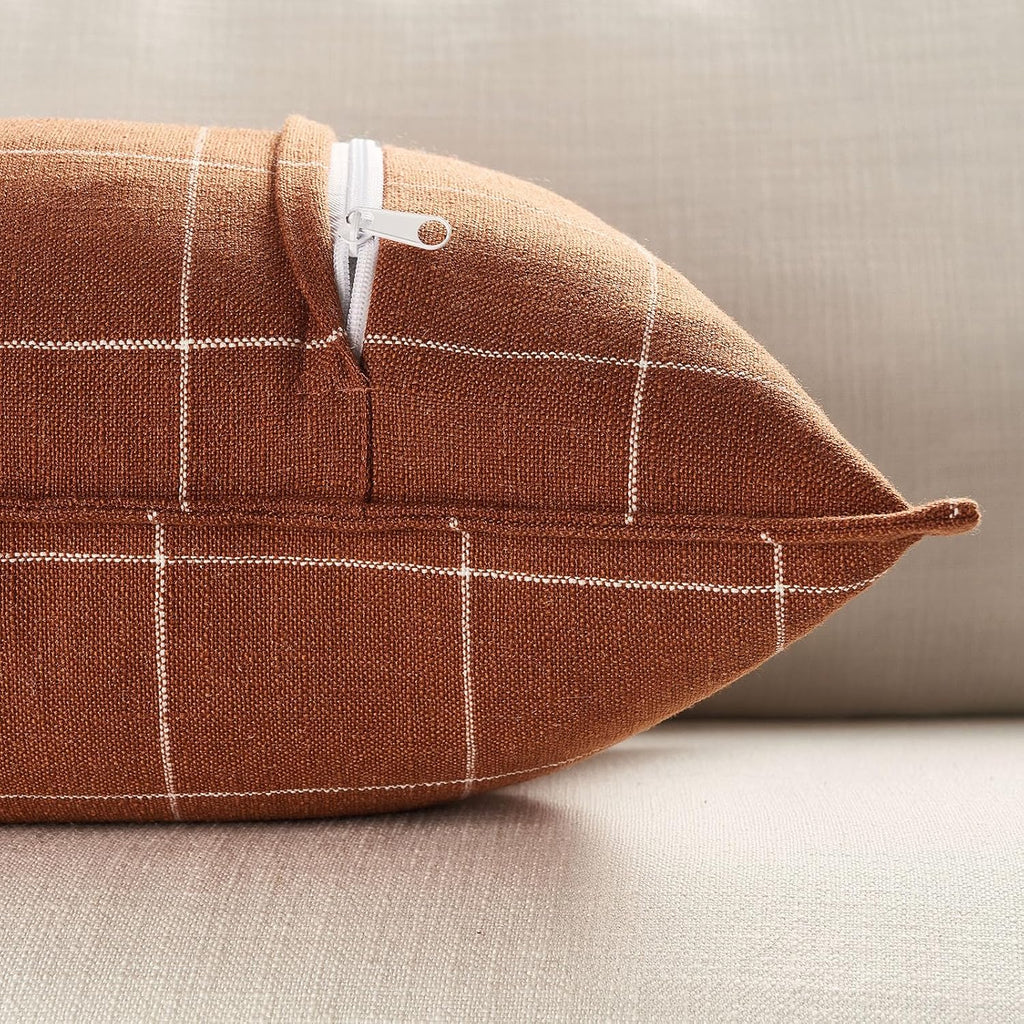 Modern Farmhouse Decor Terracotta Long Lumbar Body Pillow Cover 14x36 Pack of 1, Rust Long Lumbar Decorative Pillow for Bed, 14 x 36…