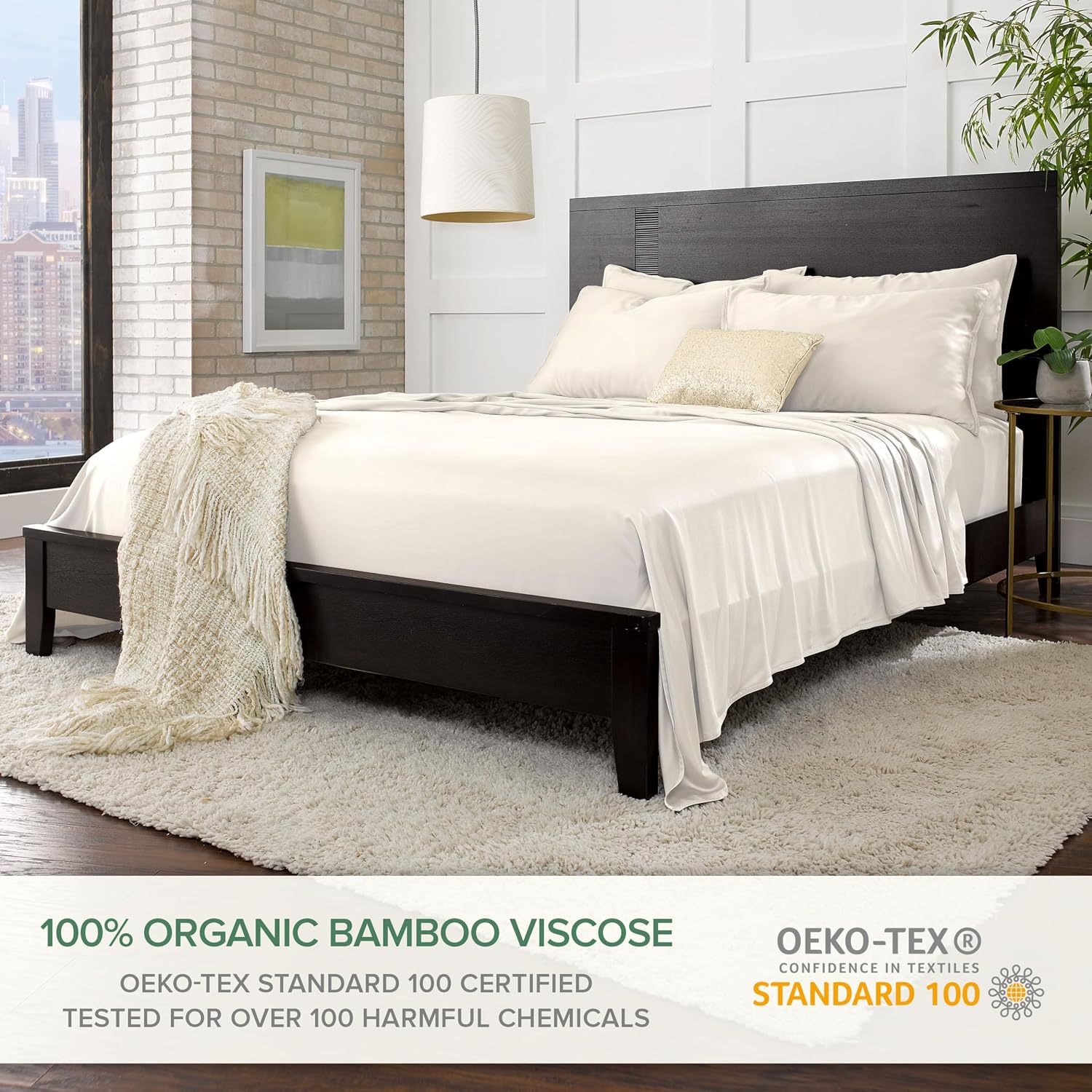 PureBamboo Pure Bamboo Twin XL Sheets, Genuine 100% Organic Viscose Derived from Bamboo Bed Sheet Set, Luxuriously Soft & Cooling, Double S…