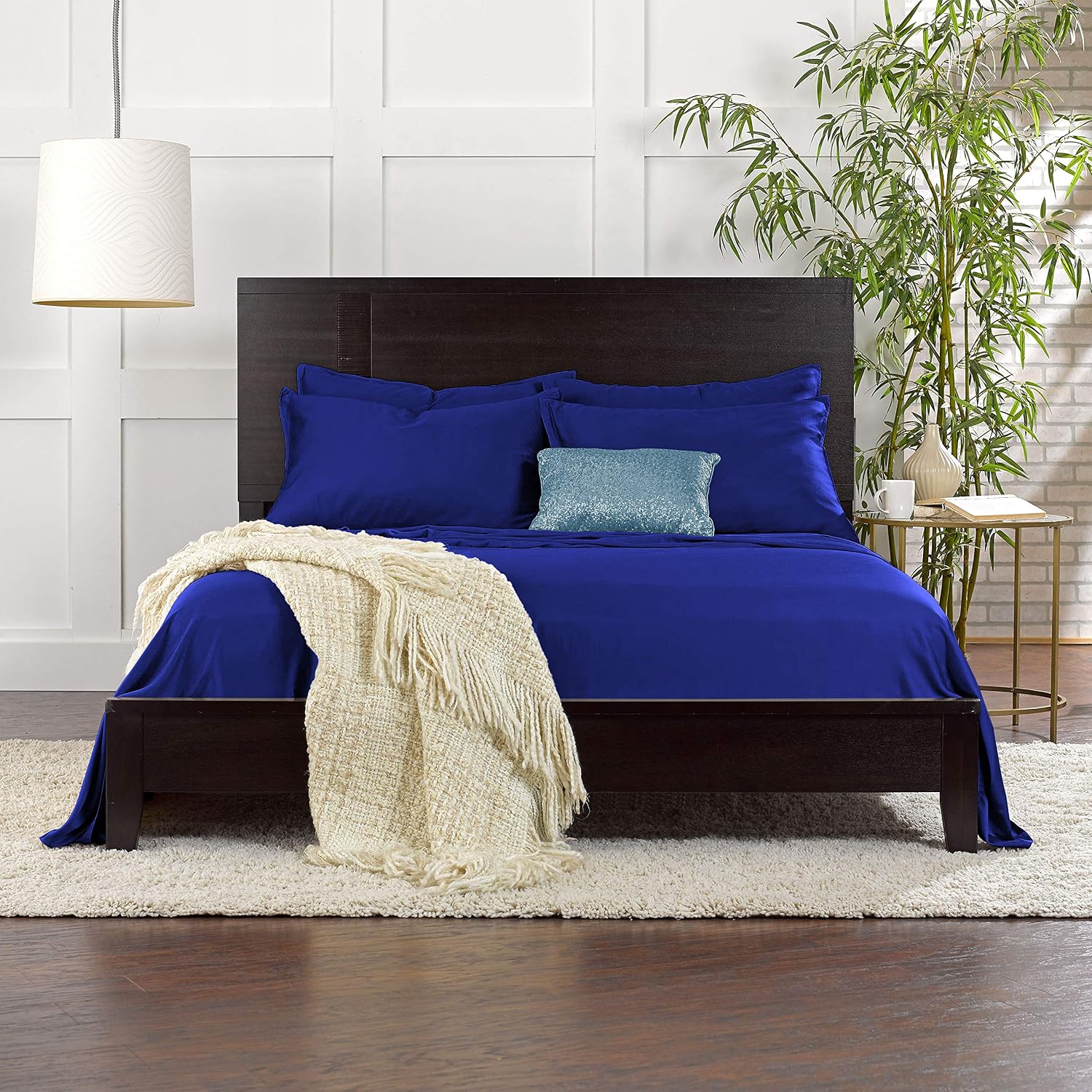 PureBamboo Pure Bamboo Twin Sheets, Genuine 100% Organic Viscose Derived from Bamboo Bed Sheet Set, Luxuriously Soft & Cooling, Double Stit…