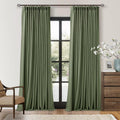 Twodrapes Thick Linen Olive Green Blackout Curtains 90 Inches Long for Living Room Bedroom 100% Black Out Pinch Pleated Drapes Double Layer…
