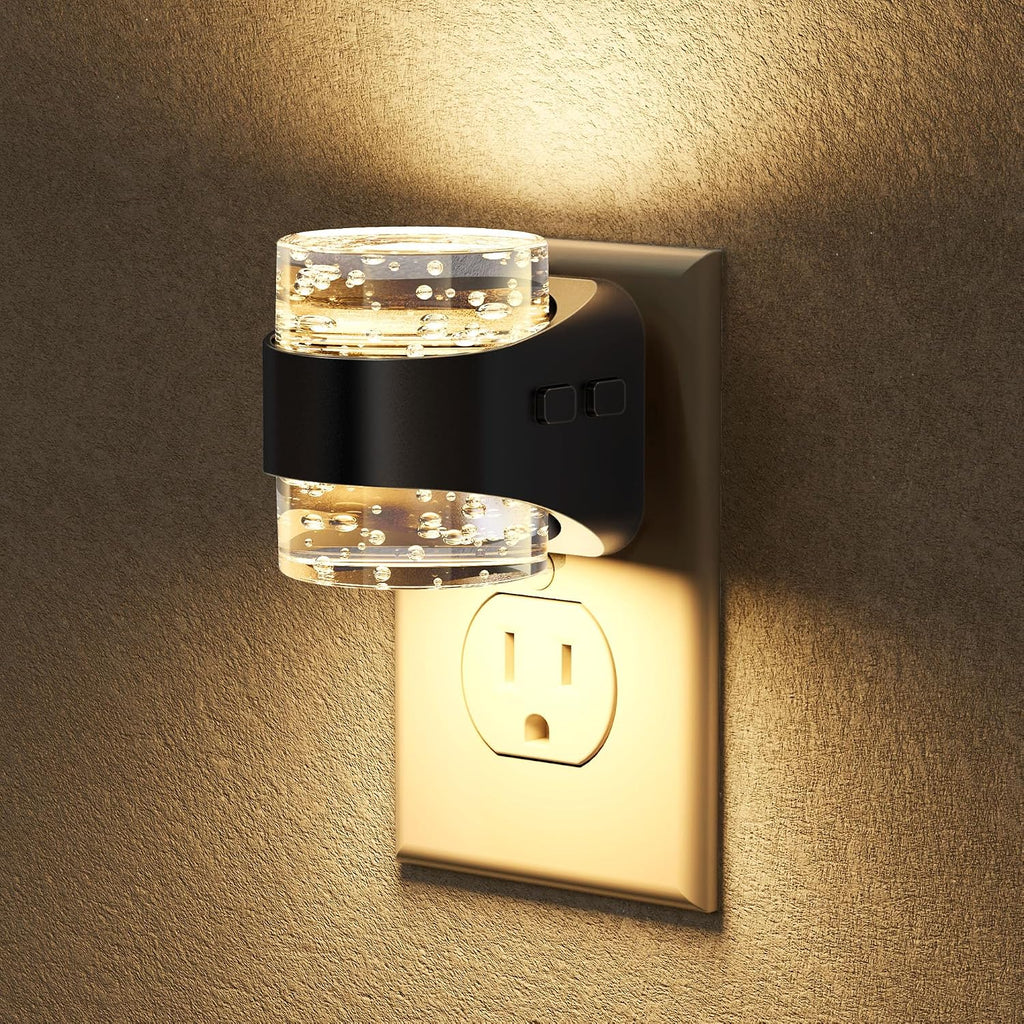 Briignite LED Night Light Plug into Wall, Dimmable Night Light with Bubble Design 3000K Warm & 5 Brightness Levels, Dusk to Dawn Sensor…