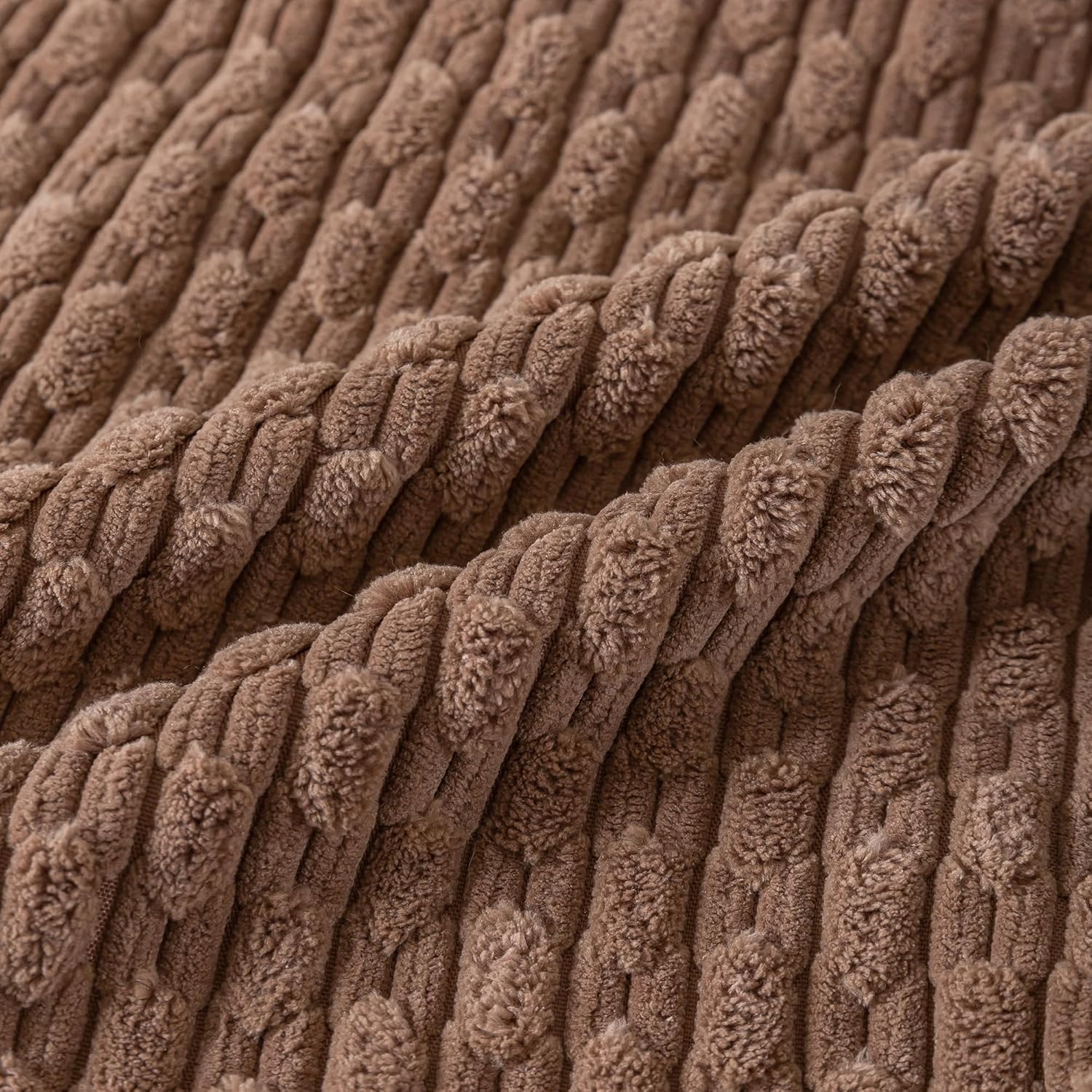 Cozoomy Set of 4 Beige Brown Coffee Decorative Throw Pillow Covers 20x20 Inch Corduroy Pillow Covers for Bed Couch Sofa Living Room Soft Sq…