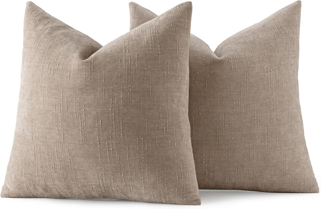 MIULEE Pack of 2 Decorative Throw Pillow Covers Soft Chenille Throw Pillows Solid Textured Cushion Covers for Couch Sofa Bedroom Living…