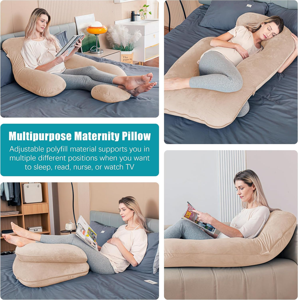 Cute Castle Pregnancy Pillows, Soft U-Shape Maternity Pillow with Removable Cover - Full Body Pillows for Adults Sleeping - Pregnancy…