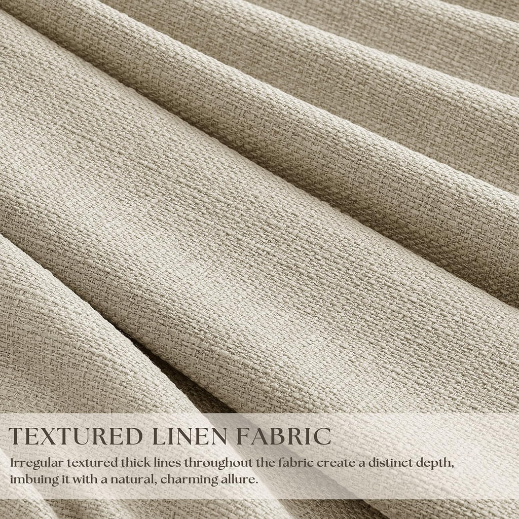 Twodrapes Linen Pinch Pleated Blackout Curtains 96 Inches Long 2 Panels Set for Dining Living Room Darkening Neutral Memory Shape Pinch Ple…