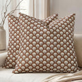 MIULEE Set of 2 Decorative Floral Pillow Covers Neutral Vintage Throw Pillows Block Print Boho Farmhouse Cushion Covers for Modern Spring…