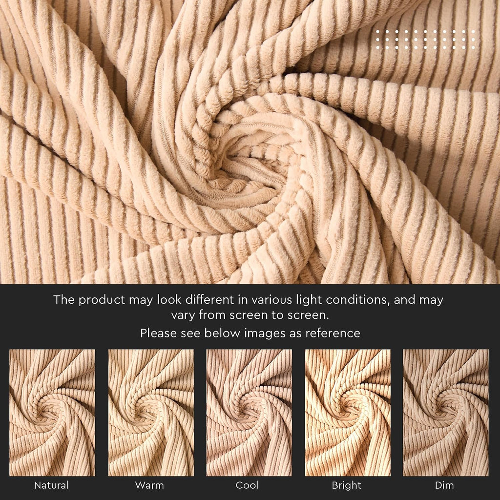 EncasaXO Encasa XO Corduroy Throw Pillows Covers 24"x24", Set of 2 Soft Textured Striped Boho Pillow Covers | Decorative and Cozy Cushion C…