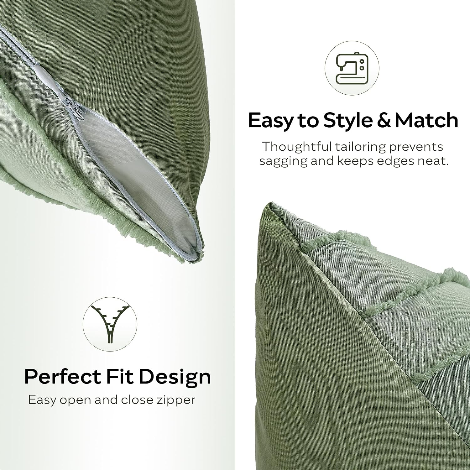 Jellymoni 2 Pack Light Green Pillowcases 12" x20", Soft Microfiber Striped Tufted Pillow Covers(Pillows are not Included) 2 Pack 20 inches…