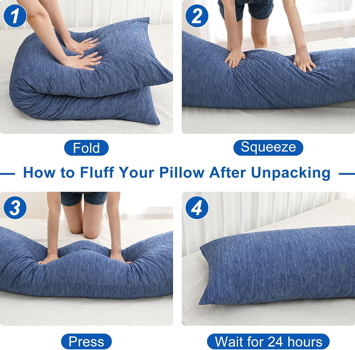Hiasan Cooling Body Pillow for Adults, Long Memory Foam Body Pillow - Full Size Support for Side Sleepers & Pregnancy, Back, 20x54 Inches,…