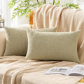 Gawamay Pack of 2 Decorative Lumbar Throw Pillow Covers 20x12 Inch, Soft Chenille Boho Farmhouse Cushion Cases, Couch Pillow Covers for Liv…