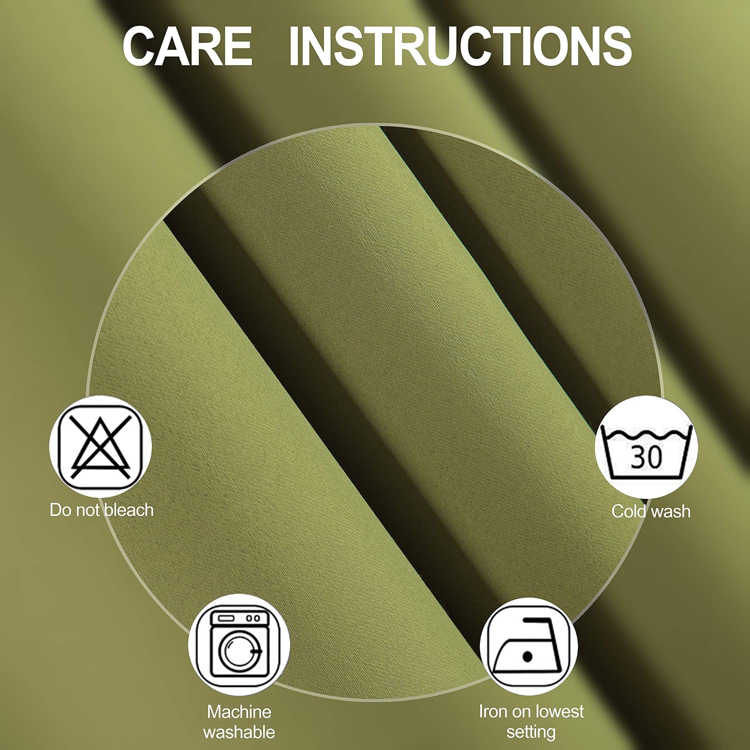 Lemomo Blackout Curtains 38 x 84 inch/Olive Green Curtains Set of 2 Panels/Thermal Insulated Room Darkening Bedroom Curtains 84 inch Green